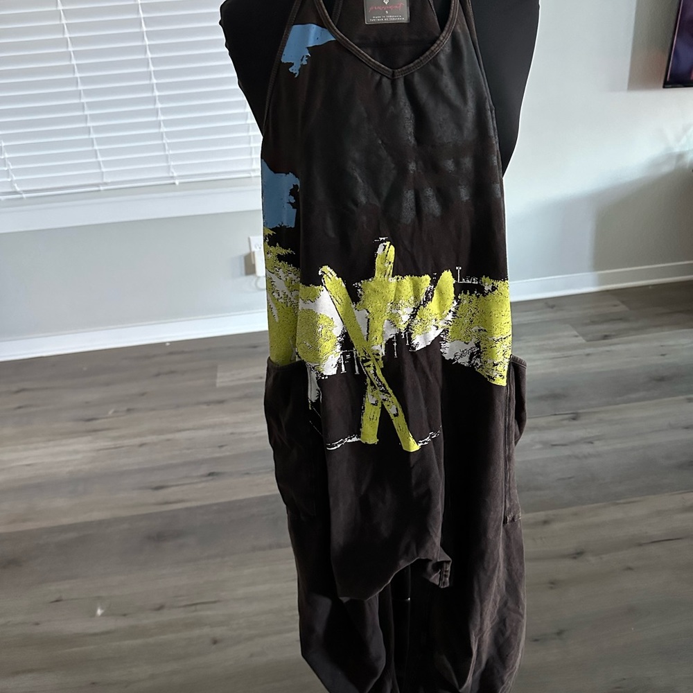 Free People Hot Shot Onesie FP Movement Ski Graphic Black S Printed Jumpsuit - Picture 3 of 8